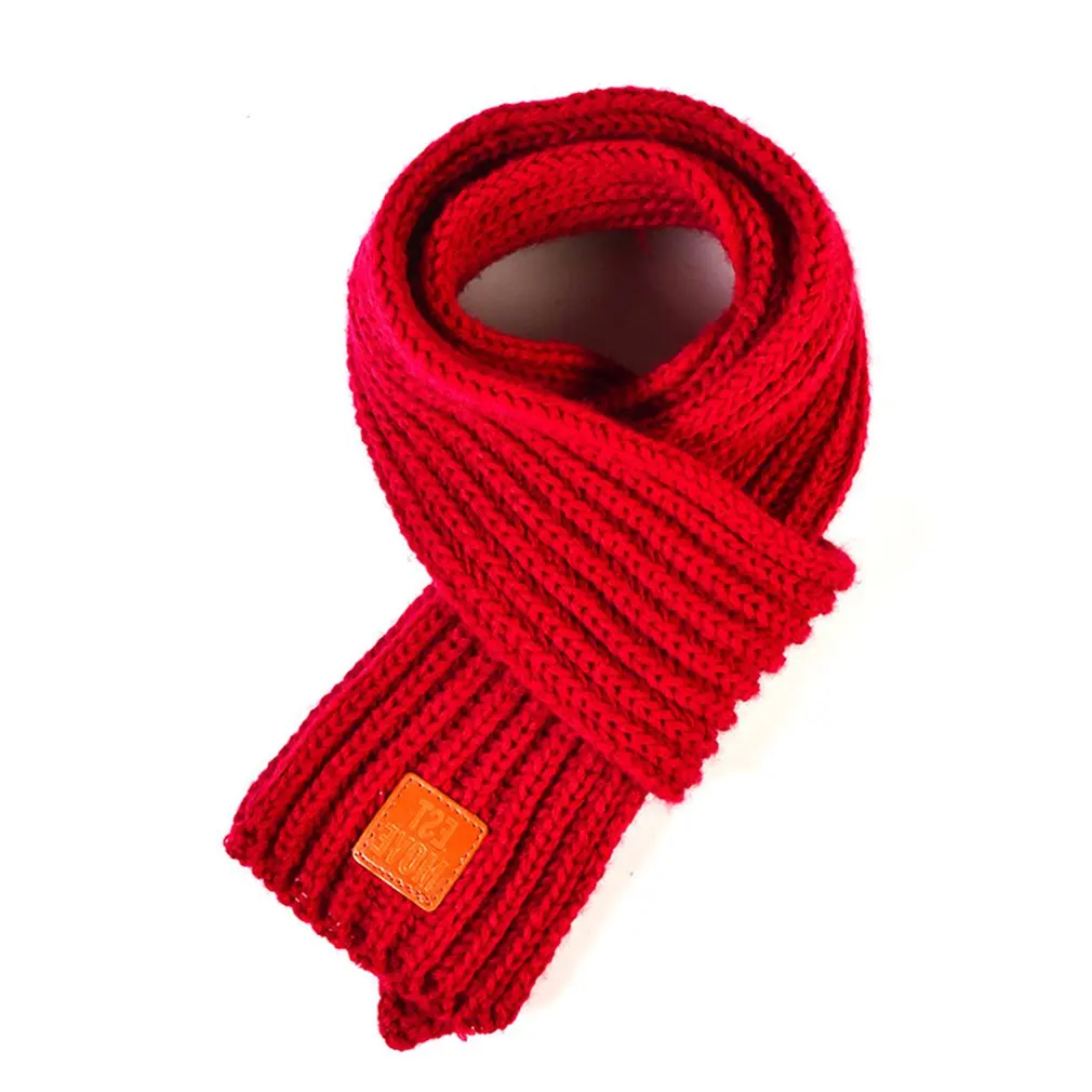 

Children's New Twist Hair Ball Scarf Baby Warm Knitted Scarf Winter Toddler Baby Girls Boys Knitted Warm Scarf