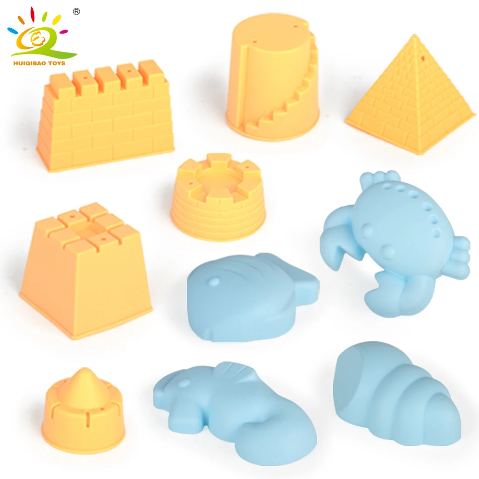 Summer Seaside Beach toys Baby Soft Rubber Dune Sand Mold Tools Sets