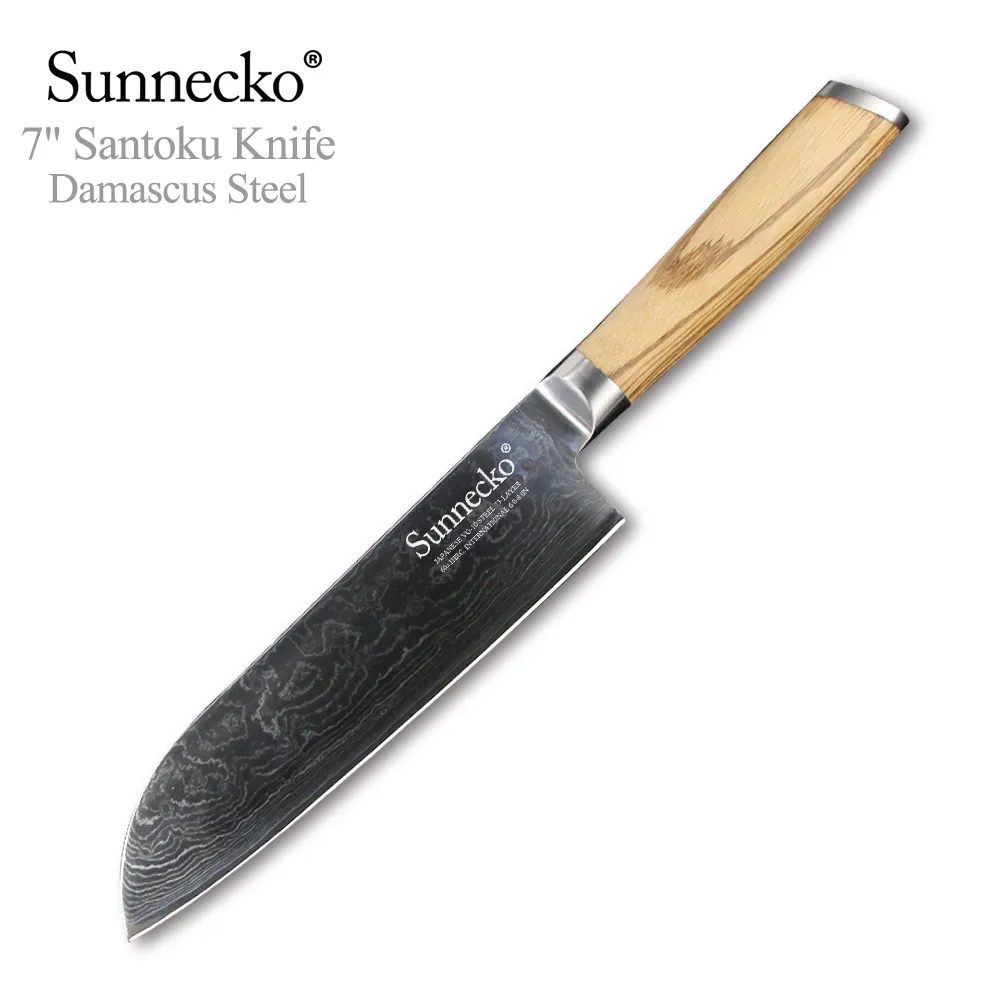 SUNNECKO 7" Santoku Kitchen Knife Japanese VG10 Core Razor Sharp Blade