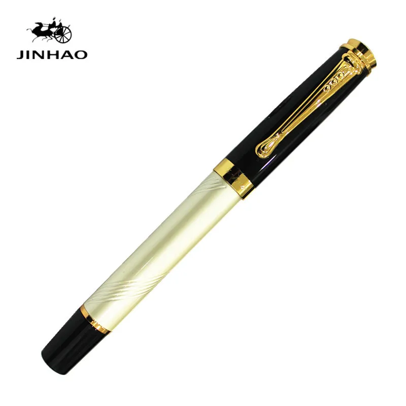 Jinhao 500, красная металлическая каллиграфическая ручка с драгоценным камнем, 1,0 мм, перьевая ручка с изогнутым наконечником, высокое качество, подарочные ручки для письма