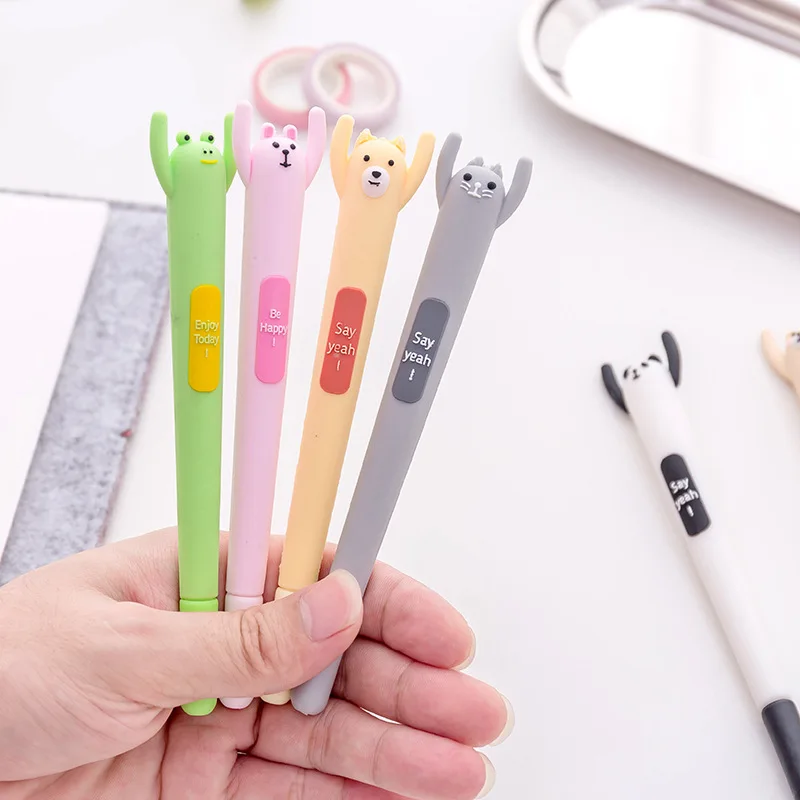 1 шт. милые Мультяшные животные 0,38 мм школьная гелевая ручка Kawaii Escolar Papelaria письменные принадлежности Ручки Детский подарок канцелярские принадлежности