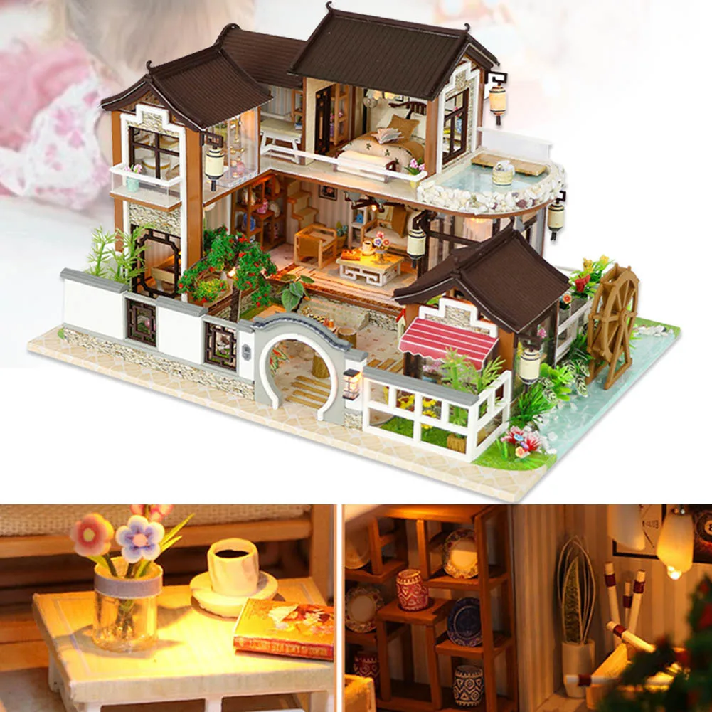 

1 Pcs Dollhouse DIY House Model Assemble Toy 3D Villa Valentine's Day Birthday Gift S7JN