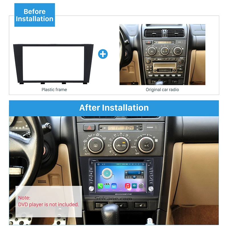 Seicane 2Din 173*98 мм автомобиля Радио стерео панель Установка комплект для переоборудования панель DVD рамка для Lexus IS200 IS300 Toyota altezza