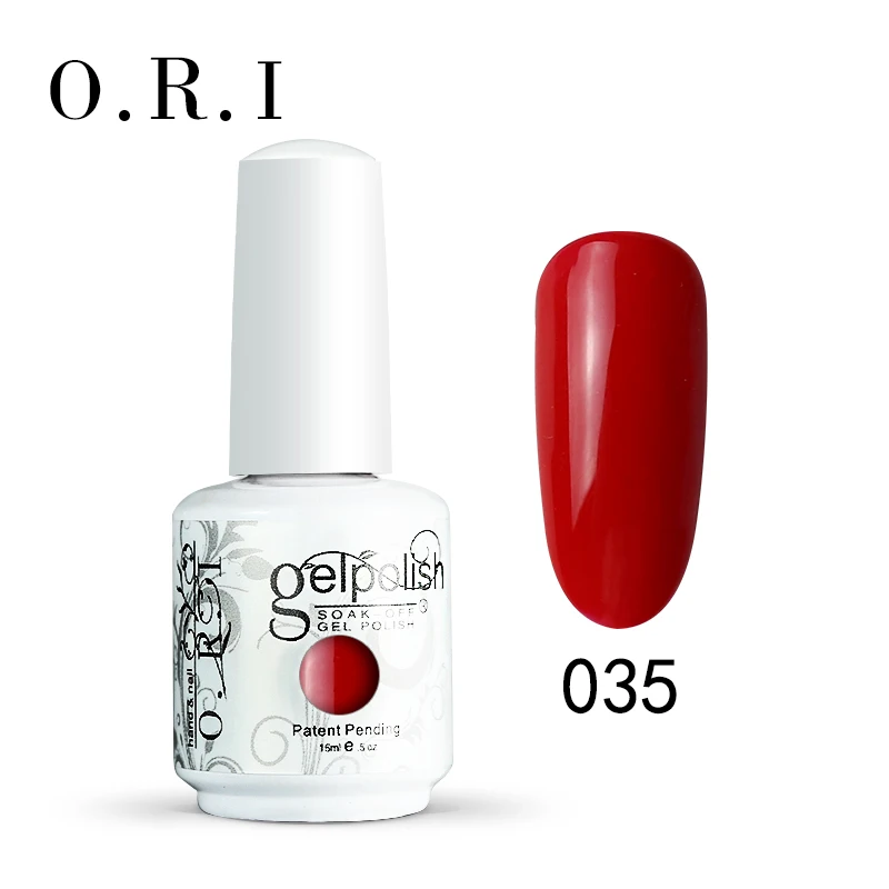 ORI гель для ногтей 15 мл Цветной Гель-лак Светодиодный УФ-гель для ногтей замачиваемый Гель-лак для ногтей Блестящий телесный Красный Гибридный гвоздь-лак - Цвет: 035