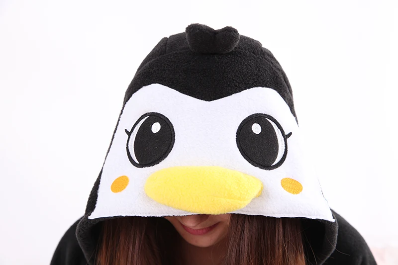 Kigurumi Penguin Black Onesies Unisex Sleepsuit Adult Pajamas Cosplay Costumes Animal Onesie Sleepwear Jumpsuit For Male Famale