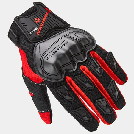 Дышащие мотоциклетный гоночный перчатки с подогревом guantes moto cicleta gant moto rbike luva moto ciclista сенсорный экран - Цвет: Красный