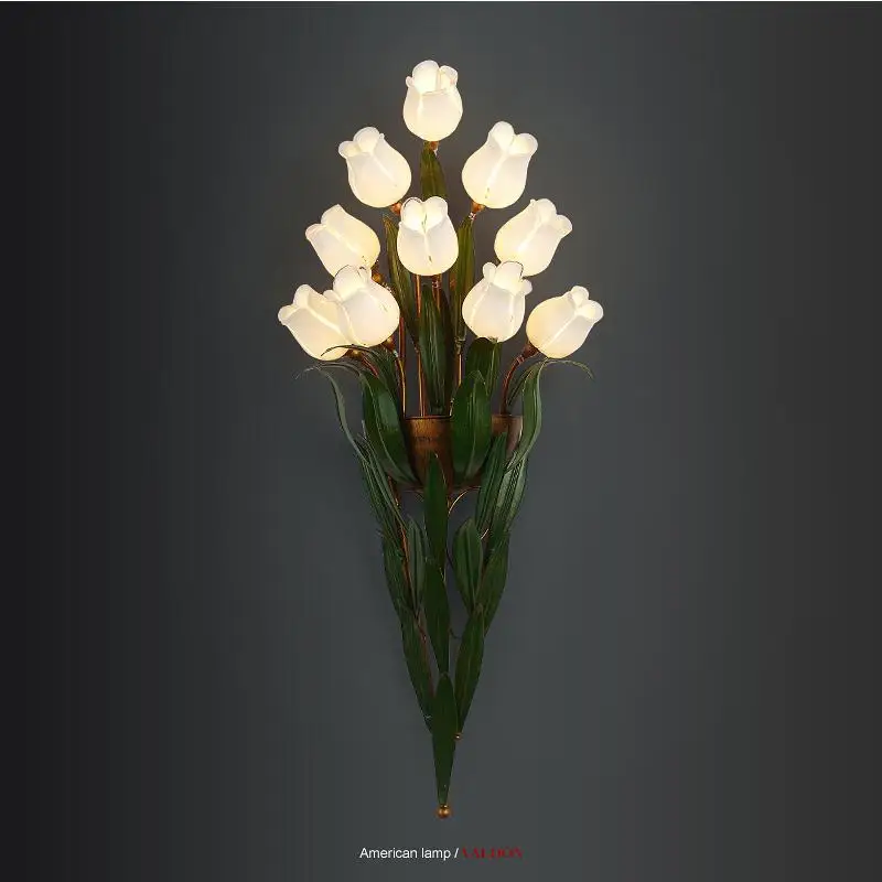 

Flowers bouquet LED wall lights bedside bedroom bed balcony stairs with walls fashion retro lounge led wall lamps ZL373