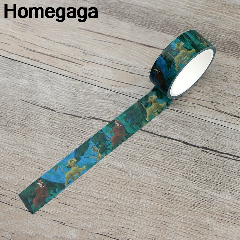 

Homegaga Lion king cartoon washi tape stickers 90s decoration vintage diy Scrapbooking Adhesive Masking Printed fans gifts D2221