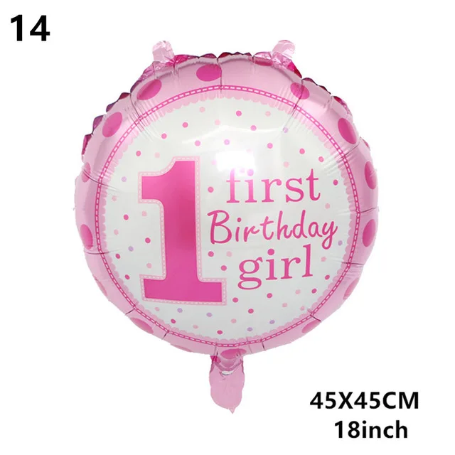 Детские украшения для душа фольга Воздушные шары его мальчик девочки для празднования первого дня рождения украшения дети свадебные украшения вечерние принадлежности - Цвет: 14-Girl  birthday