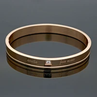 Couple Gold Color Designer Stainless Steel Bangles Crystal Cuff Buckle Love Opening Bracelet For Women Jewelry Pulseiras 2