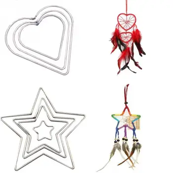 

1Pcs Metal Dream catcher Heart and start Hoop Ring For DIY Manual Handmade Wicker Crafts Dreamcatcher Tool Material Accessories