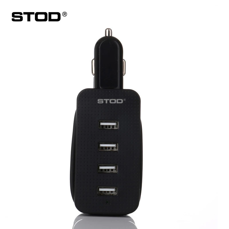 Автомобильное зарядное устройство STOD с несколькими портами 4 USB 21 Вт 1 м кабель для