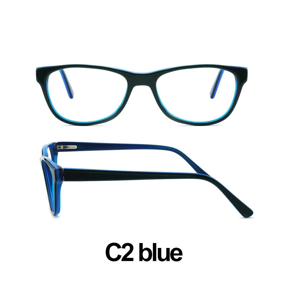 Повседневная оптическая оправа для женщин, анти-синий светильник, стекло, Анти-усталость, прозрачные линзы, прочные оправы для очков, подарок, Маре, AZZURO OC7105 - Цвет оправы: C2 blue