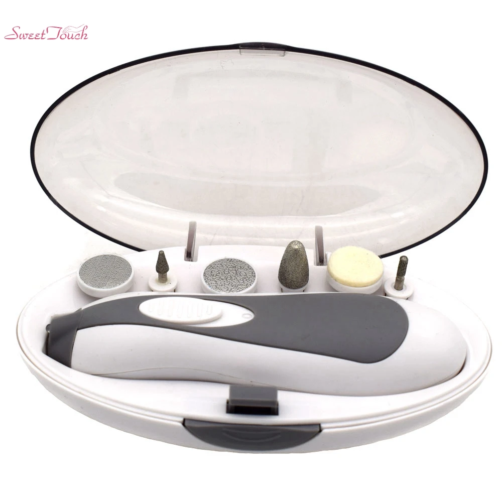 

Sweettouch Electric Manicure & Pedicure Set Portable Nail Care Tool Box with 6 PCS Attachment for Grooming of Hands & Feet