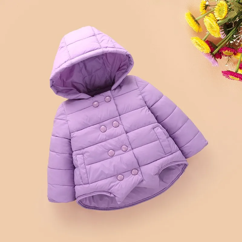 Зимние теплые куртки для маленьких девочек с рисунком крыла детская верхняя одежда с капюшоном детские зимние пуховики и парки ярких цветов