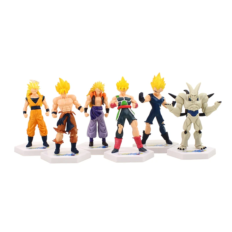 10-14 см 6 шт./лот Dragon Ball Z Super Saiyan Son Goku Vegeta Frieza Piccolo Cell Beerus ПВХ фигурка Модель Коллекция игрушек