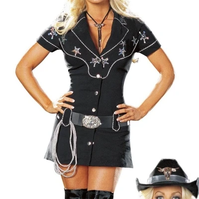 

Free shipping Ladies Sexy Gunslingin Cowgirl Wild West Sheriff Fashion Costume Party Fancy Dress