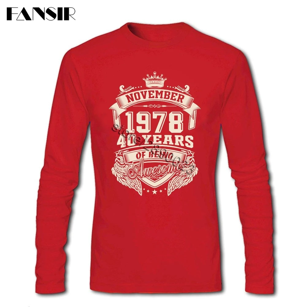 Родившиеся в ноябре 1978 40 лет удивительные футболка Для мужчин Повседневное Camisa