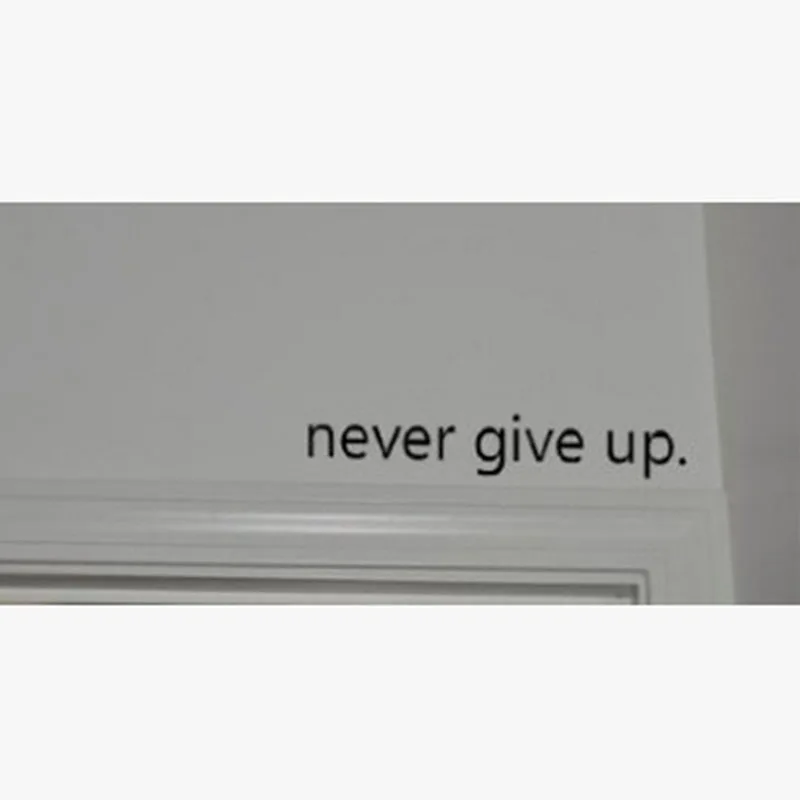 PVC Wall 2pcs Decal Sticker Room Decor Never Give Up Inspirational Vinyl Home Decoration PC879108 | Дом и сад