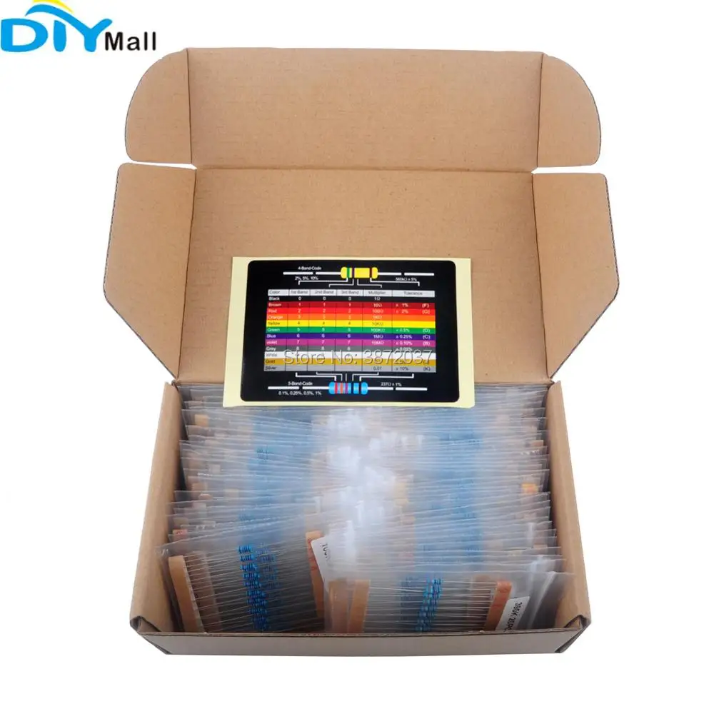 

1460pcs/Set 1/4W Labelled Metal Film Resistor Assortment Kit 1% Precision 73Value with Box