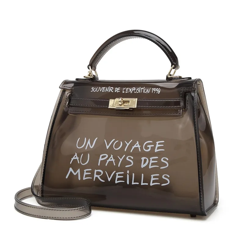 

Transparent PVC Shoulder Bags Fashion Women Candy Color Women Jelly Shopping Bags Purse Handbags Popular Female Cross Body Bag