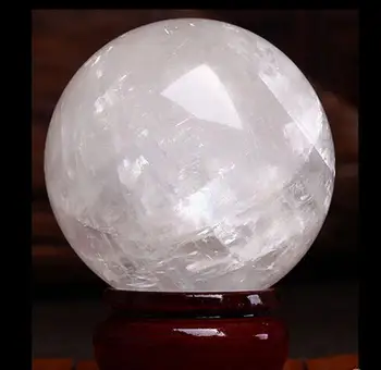 

SCY 6680159+++NATURAL CLEAR QUARTZ CRYSTAL SPHERE BALL HEALING 80mm + Stand#m
