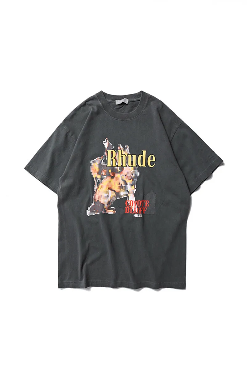 

RHUDE T shirt Wen Hight Quality Top Tees Solid Casual Japan Skateboard RHUDE T-shirts