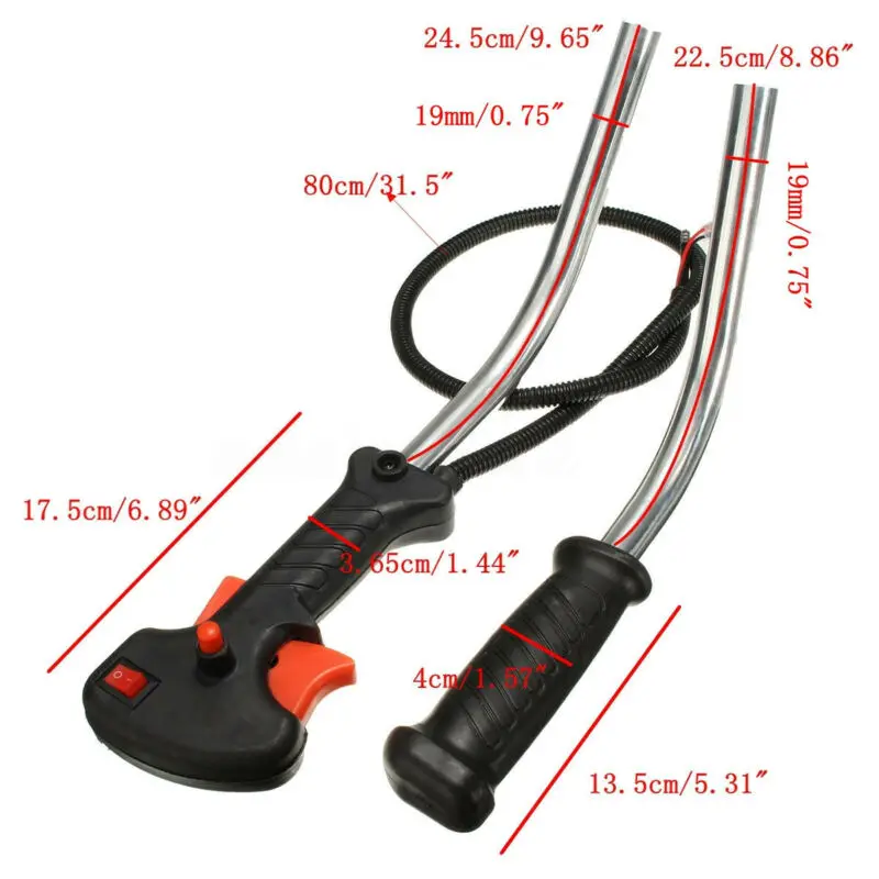 Cable de gatillo de acelerador con mango de tubo de 40cm, cortador de cadena de aluminio, accesorio de piezas, desbrozadora, interruptor de Control, suministros para el jardín y hogar ► Foto 3/6