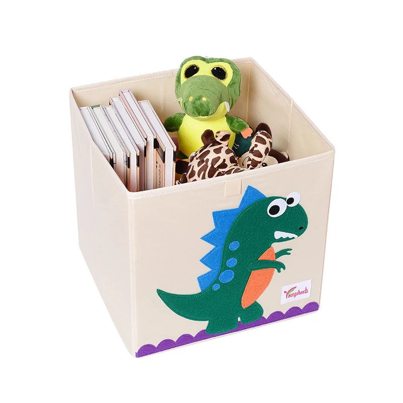 Вышивка мультфильм коробка для хранения детская одежда игрушки книга складной органайзер для хранения большая корзина для хранения белья коробки для хранения мелочей - Цвет: dinosaur