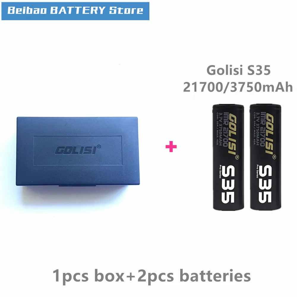 2шт GOLISI S35 IMR 21700 3750mah 3,7 V CDR 30A MAX 40A Высокая дренажная E-CIG аккумуляторная батарея для VAPE фонарик налобный фонарь Игрушка