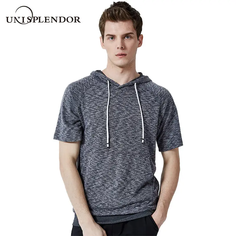 

2019 New Fashion Summer Men's Clothing Vacation Men T-Shirts Hooded Jogging Man T shirt US Size Casual Boy Sport tshirt YN10450