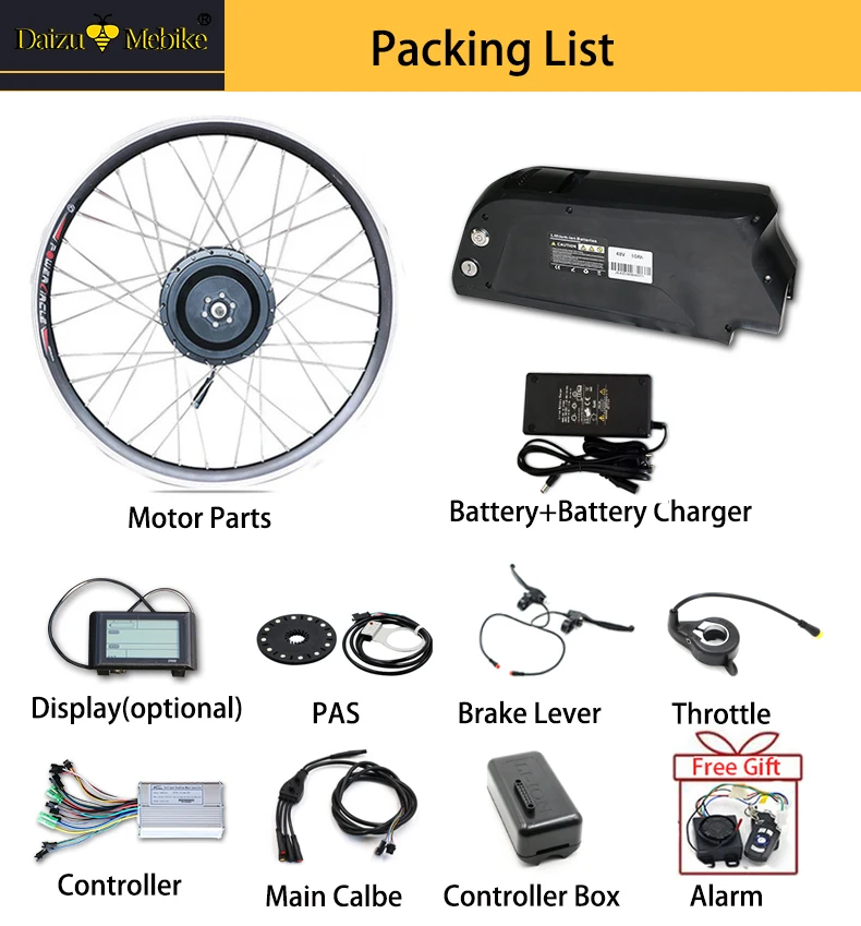 Top 48V 350W Electric Bicycle Kit  26" 700C(28")Wheel Motor 48V Samsung 12AH/16AH LG Lithium Battery Electric Bicycle conversion Kit 0