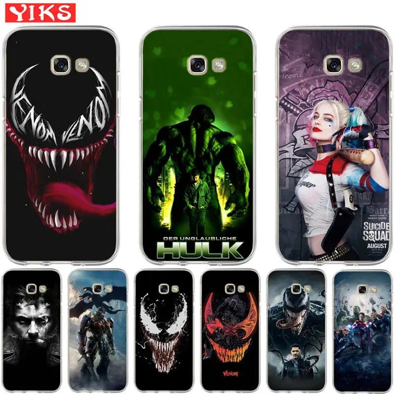 

Luxury Marvel Hero venom Case For Samsung A3 A5 A6 A7 A8 2015 2016 2017 Plus 2018 Case Back Cover The Avengers Coque Fundas Etui