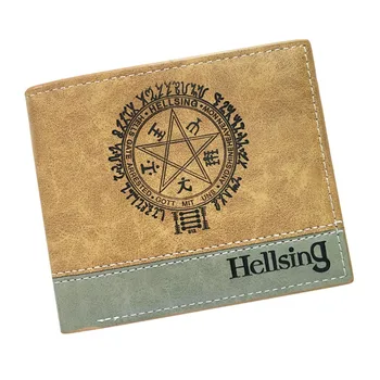 

2018 New Hellsing Embossing LOGO Wallet Men Leather Card Holder Purse Gifts Boy Girl Dollar Price Short Wallets carteira
