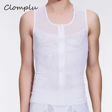 Clomplu Корректирующее белье брюшной переплет для мужчин для похудения Воздухопроницаемый Корсет Формирователь живота черные белые сетчатые корсеты