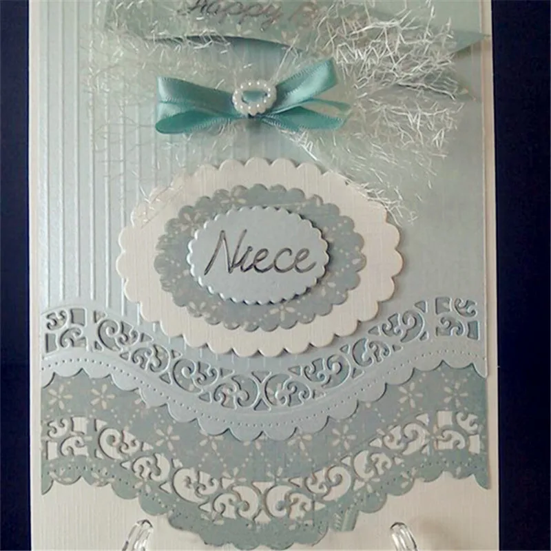 

6PCS Vintage Lace Embrossing Curved Wavy Border Edge Metal Cutting Dies Embossing Scrapbooking Paper Card Making DIY Card