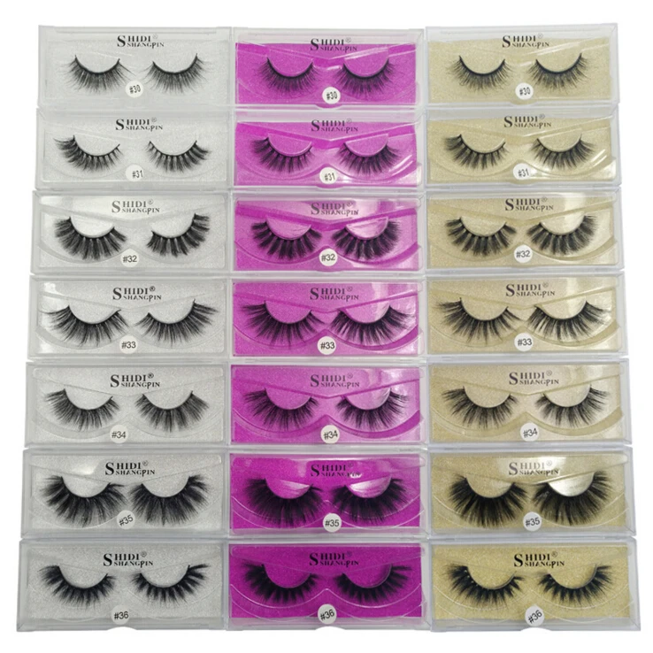 

HBZGTLAD 1 Pair mink eyelashes natural long 3d eyelashes 3d mink lashes hand made makeup false lashes 1 box Faux Cils #3536