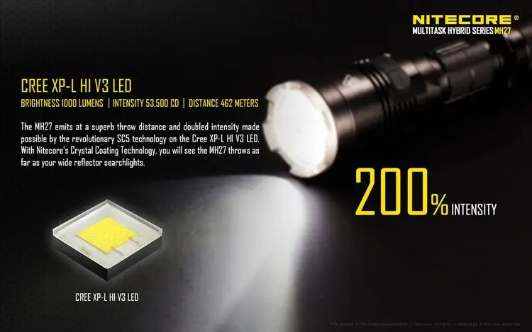 NITECORE MH27 MH17UV Охотничий комплект 1000LM 4xleds хайлайтер Шестерни Охотничий Тактический военный поисковый фонарь фонарик BoxSets чехол