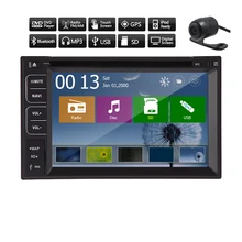 Camera + Double Din GPS Car DVD player in dash FM AM Radio Sub Stereo MP5 Receiver Navigator Touch Screen EQ PC Music 3D Map