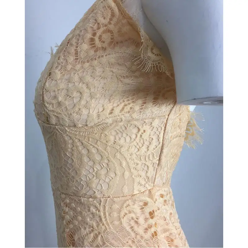 ADEWEL 2017 Elegant Spaghetti Strap Split Long Party Dress Women Vintage Open Back Formal Dresses Sexy Lace Dress (5)
