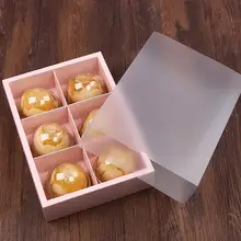Розовые бумажные коробки с ПВХ шоколадные вечерние печенья mooncake бисквит упаковочные бумажные коробки 100 шт \ Лот SN1345
