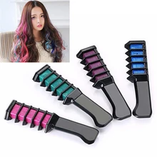 6 цветов мелки для волос Цвет Мел Цвет волос гребень временный цвет волос краситель салон наборы веера для вечеринок Косплей