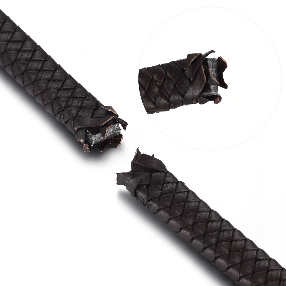 12*6 мм плоский квадратный подлинный кожаный плетеный веревочный натуральный непрерывный шнур для DIY мужчин браслет ювелирные изделия Ремесло Изготовление торговля