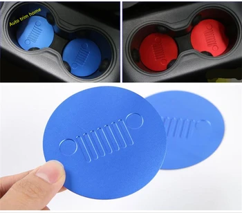 

Lapetus Center Seat Water Cup Holder Mat Pad Cover Trim Colorfully Fit For Jeep Renegade 2015 2016 2017 2018 2019 2020 / Metal