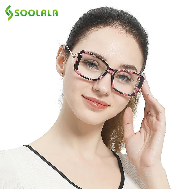 SOOLALA Eye glass es большая рамка квадратные женские s мужские модные оправы для очков прозрачные линзы компьютерное стекло для женщин