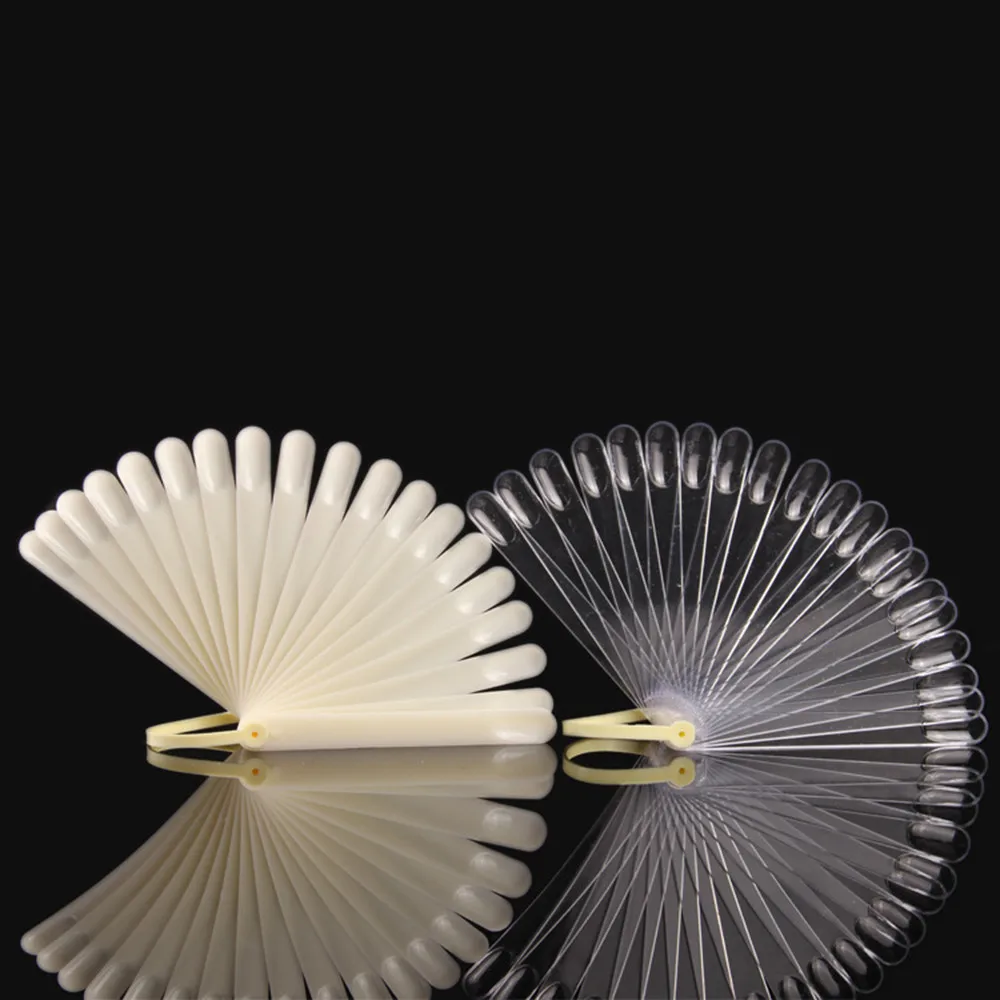 

20pcs Transparent Foldable Fan Board Display Nail Art Tips Stick Practice For Polish Gel Showing de30de26