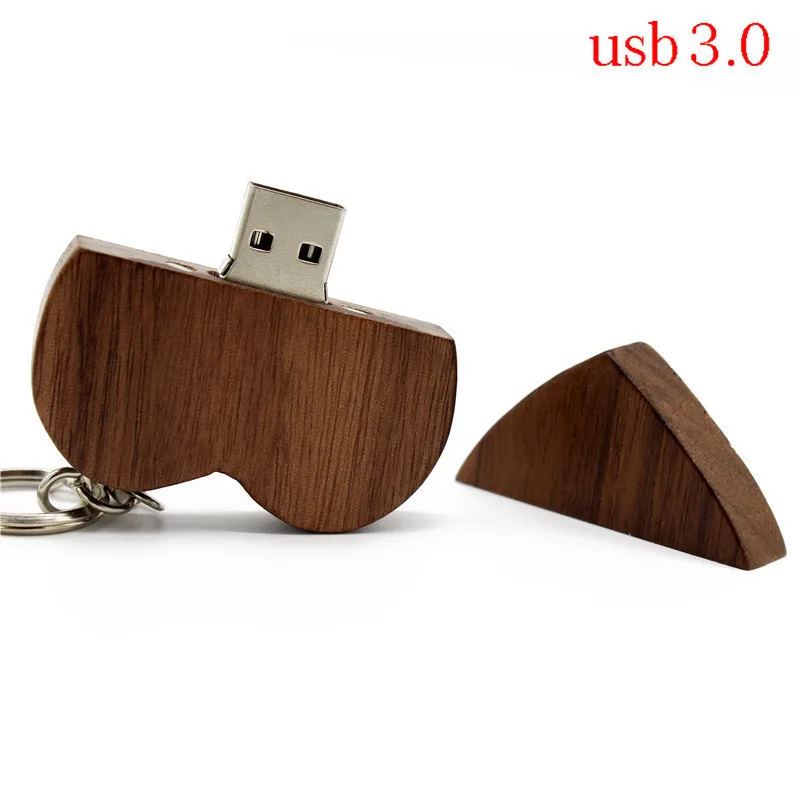 BiNFUL usb3.0 деревянное сердце Usb флэш-накопитель карта памяти, Флеш накопитель 8 ГБ 16 ГБ 32 ГБ логотип компании гравировка