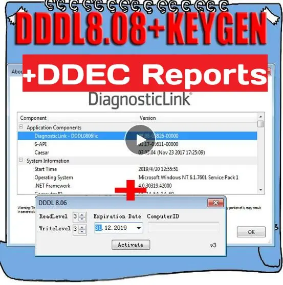 Детройт дизель диагностическая ссылка 8 08 DDDL программное обеспечение + DDEC отчеты