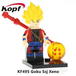 Один Продажа Dragon Ball Z Goku Ssj Xeno Android 16 Majin бу Kaio голени счета цифры строительные блоки игрушка в подарок для детей KF495