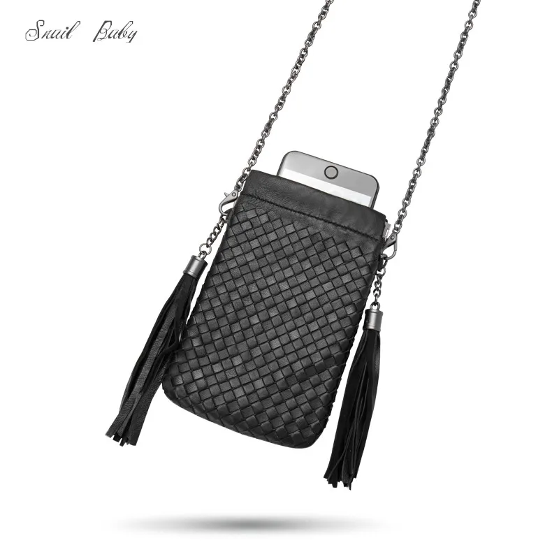 women messenger bag genuine Leather woven Satchel Bag sheepskin mini